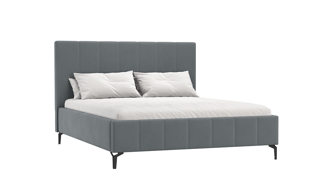 Кровать Брэнда (ш.1400) микровелюр Китон 711 серый